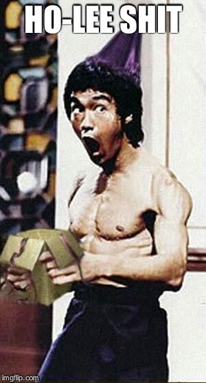 Bruce Lee Birthday  | HO-LEE SHIT | image tagged in bruce lee birthday | made w/ Imgflip meme maker