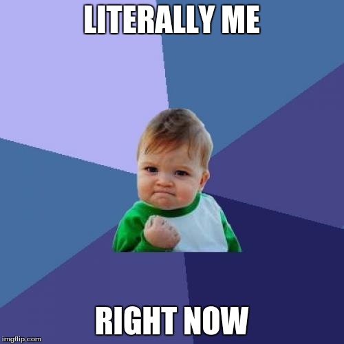 Success Kid Meme | LITERALLY ME RIGHT NOW | image tagged in memes,success kid | made w/ Imgflip meme maker