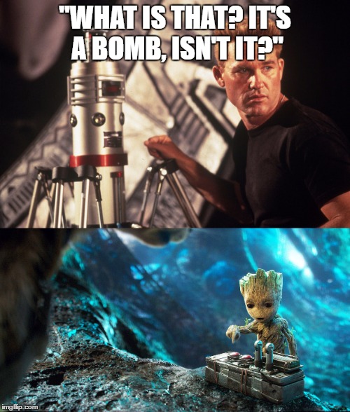 Ironic Kurt Russell | "WHAT IS THAT? IT'S A BOMB, ISN'T IT?" | image tagged in stargate,iamgroot | made w/ Imgflip meme maker