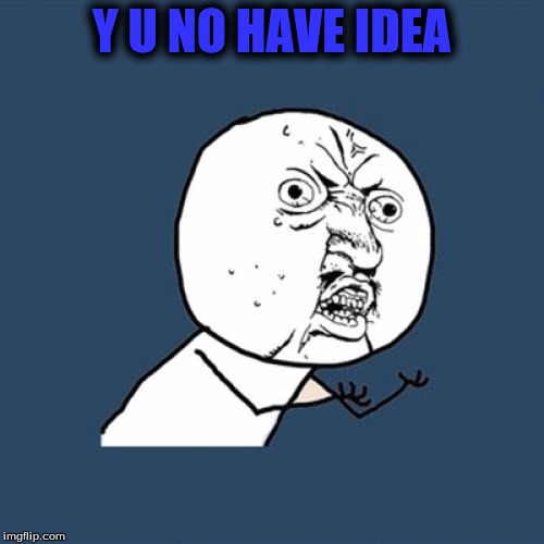 Y U No Meme | Y U NO HAVE IDEA | image tagged in memes,y u no | made w/ Imgflip meme maker