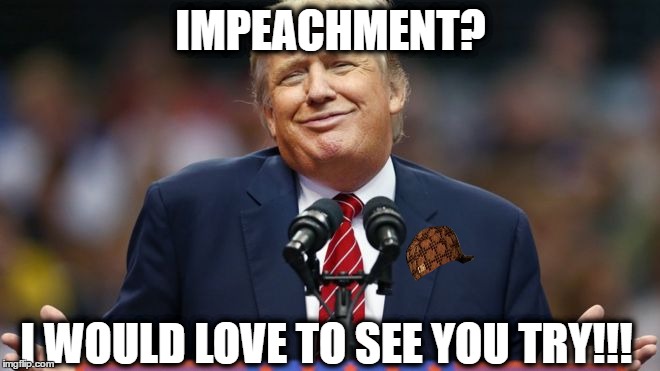 No, really... I would LOVE to see them try.... | IMPEACHMENT? I WOULD LOVE TO SEE YOU TRY!!! | image tagged in impeach,donald trump,impeach trump,memes,funny memes,funny because it's true | made w/ Imgflip meme maker