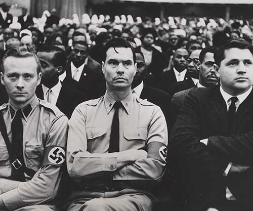 High Quality George Lincoln Rockwell at a Nation of Islam rally Blank Meme Template