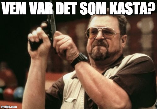 Am I The Only One Around Here Meme | VEM VAR DET SOM KASTA? | image tagged in memes,am i the only one around here | made w/ Imgflip meme maker