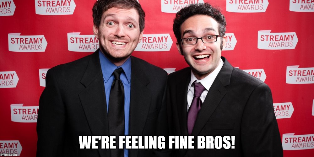WE'RE FEELING FINE BROS! | image tagged in thefinebros | made w/ Imgflip meme maker