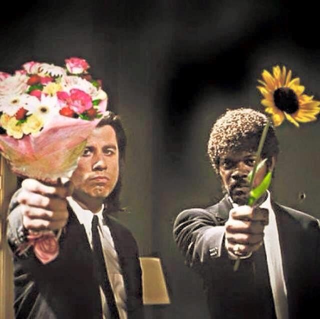 Pulp Fiction flowers Blank Meme Template