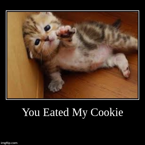 You Eated My Cookie | | image tagged in funny,demotivationals | made w/ Imgflip demotivational maker