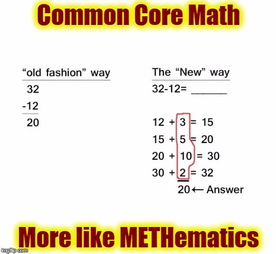 Common Core Math; More like METHematics | image tagged in common core math | made w/ Imgflip meme maker