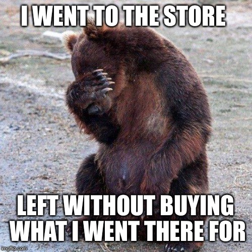 Poor animals | I WENT TO THE STORE; LEFT WITHOUT BUYING WHAT I WENT THERE FOR | image tagged in poor animals | made w/ Imgflip meme maker