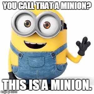 YOU CALL THAT A MINION? THIS IS A MINION. | made w/ Imgflip meme maker