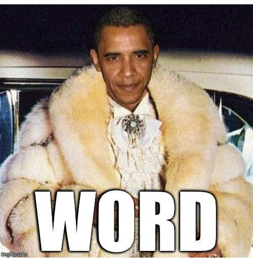Pimp Daddy Obama | WORD | image tagged in pimp daddy obama | made w/ Imgflip meme maker