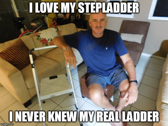 I LOVE MY STEPLADDER; I NEVER KNEW MY REAL LADDER | image tagged in family | made w/ Imgflip meme maker