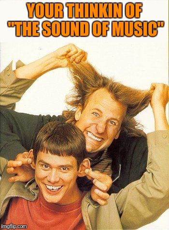 DUMB and dumber | YOUR THINKIN OF "THE SOUND OF MUSIC" | image tagged in dumb and dumber | made w/ Imgflip meme maker