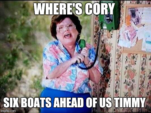 6 Callers Ahead of Us Jimmy | WHERE'S CORY; SIX BOATS AHEAD OF US TIMMY | image tagged in 6 callers ahead of us jimmy | made w/ Imgflip meme maker