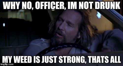 Youre Just An Asshole | WHY NO, OFFICER, IM NOT DRUNK; MY WEED IS JUST STRONG, THATS ALL | image tagged in youre just an asshole | made w/ Imgflip meme maker