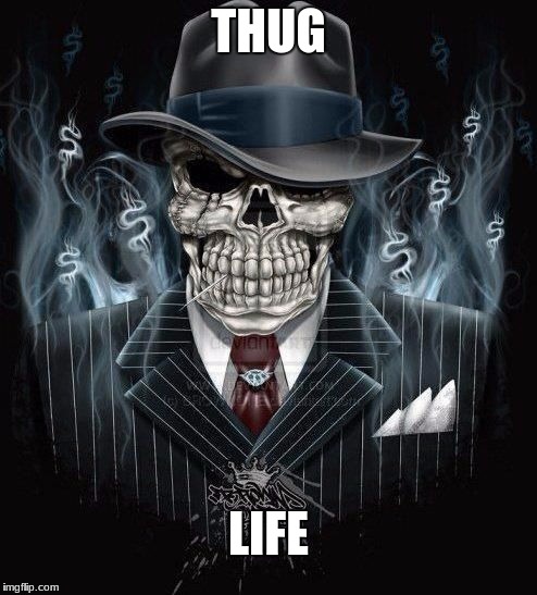 #RedBoneSkull | THUG; LIFE | image tagged in skulls | made w/ Imgflip meme maker