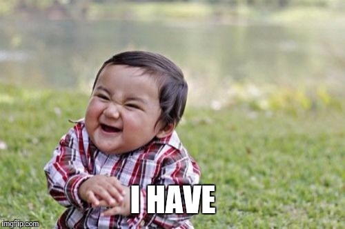 Evil Toddler Meme | I HAVE | image tagged in memes,evil toddler | made w/ Imgflip meme maker