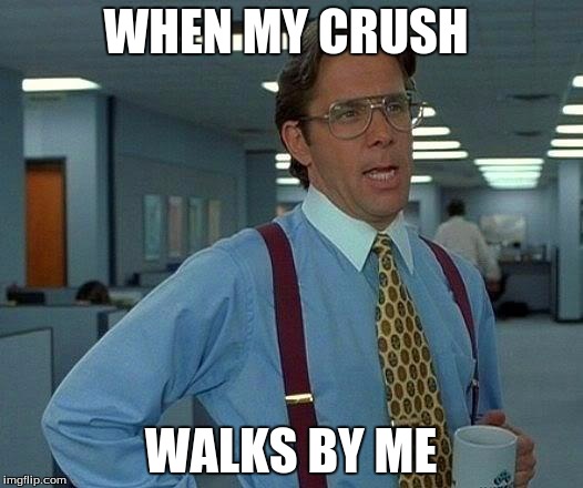 That Would Be Great Meme | WHEN MY CRUSH; WALKS BY ME | image tagged in memes,that would be great | made w/ Imgflip meme maker