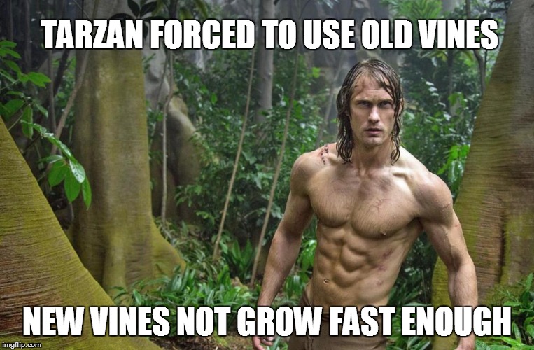 TARZAN FORCED TO USE OLD VINES NEW VINES NOT GROW FAST ENOUGH | made w/ Imgflip meme maker