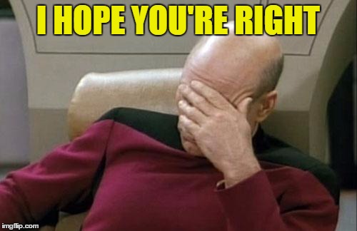 Captain Picard Facepalm Meme | I HOPE YOU'RE RIGHT | image tagged in memes,captain picard facepalm | made w/ Imgflip meme maker