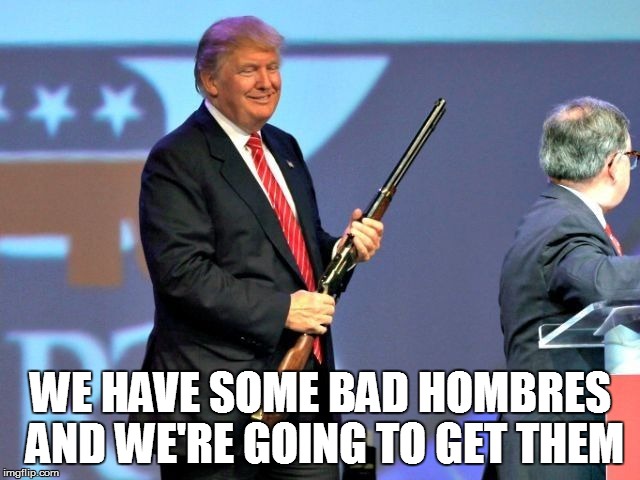 WE HAVE SOME BAD HOMBRES AND WE'RE GOING TO GET THEM | image tagged in we have some bad hombres | made w/ Imgflip meme maker