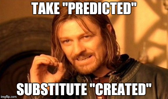 One Does Not Simply Meme | TAKE "PREDICTED" SUBSTITUTE "CREATED" | image tagged in memes,one does not simply | made w/ Imgflip meme maker