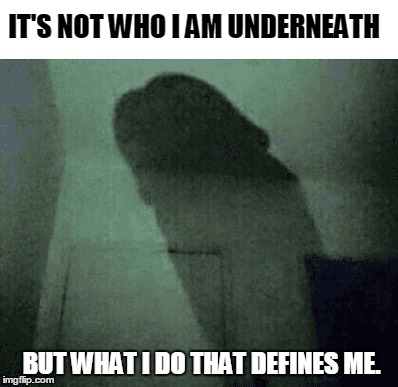 The Dark Knight Rises | IT'S NOT WHO I AM UNDERNEATH; BUT WHAT I DO THAT DEFINES ME. | image tagged in batdick,batman,the dark knight,the dark knight rises | made w/ Imgflip meme maker