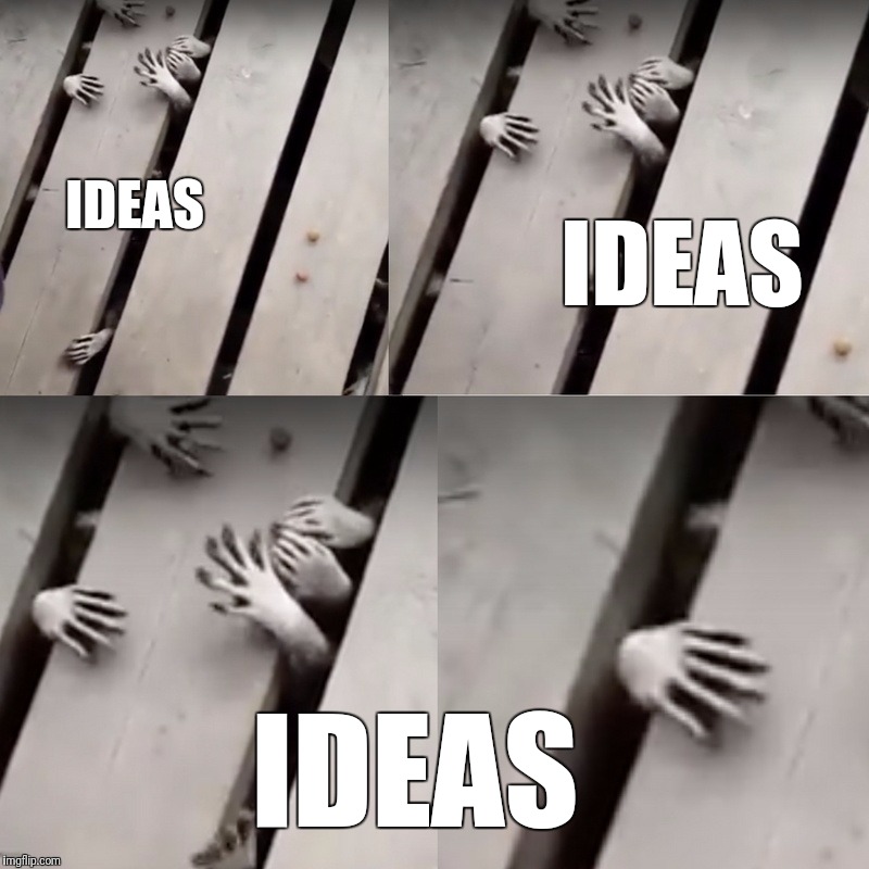 Raccoon Hands | IDEAS IDEAS IDEAS | image tagged in raccoon hands | made w/ Imgflip meme maker