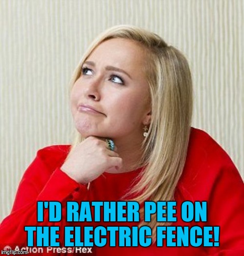 I'D RATHER PEE ON THE ELECTRIC FENCE! | made w/ Imgflip meme maker