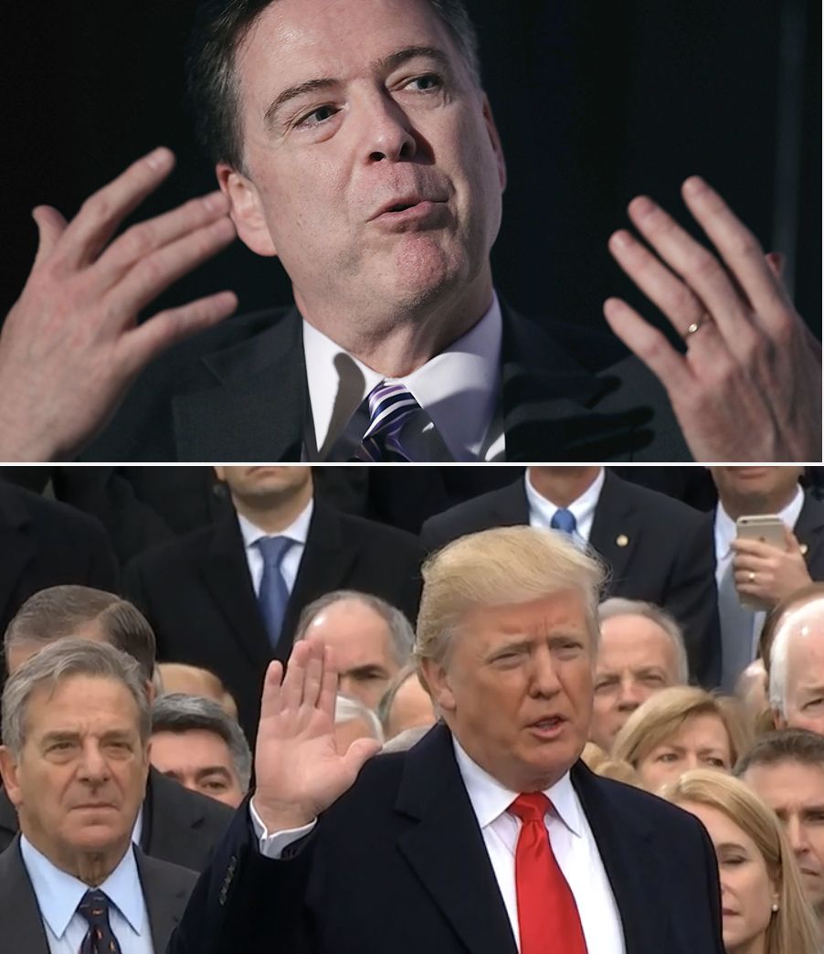 Trump vs. Comey - Show of hands Blank Meme Template