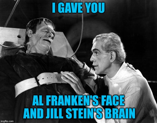 I GAVE YOU AL FRANKEN'S FACE AND JILL STEIN'S BRAIN | made w/ Imgflip meme maker
