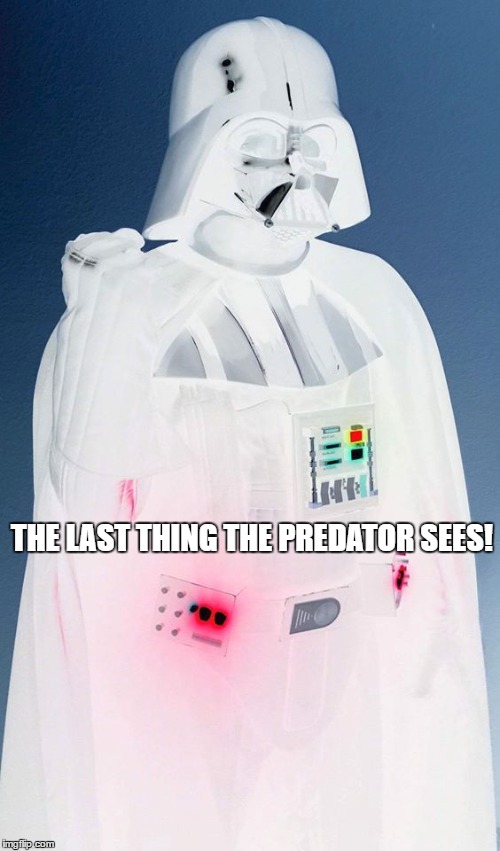 THE LAST THING THE PREDATOR SEES! | image tagged in darth vader,crossover | made w/ Imgflip meme maker