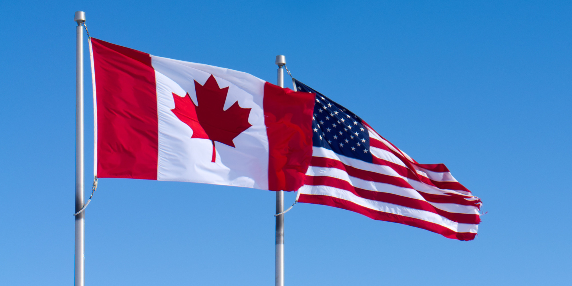 Canada America Flags Blank Meme Template