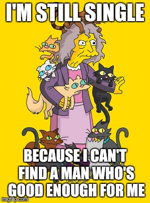 I'M STILL SINGLE BECAUSE I CAN'T FIND A MAN WHO'S GOOD ENOUGH FOR ME | made w/ Imgflip meme maker