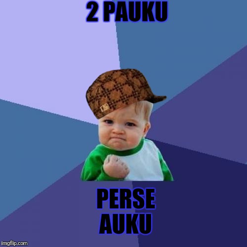 Success Kid Meme | 2 PAUKU; PERSE AUKU | image tagged in memes,success kid,scumbag | made w/ Imgflip meme maker