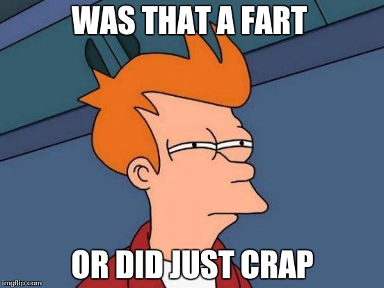 Futurama Fry Meme |  WAS THAT A FART; OR DID JUST CRAP | image tagged in memes,futurama fry | made w/ Imgflip meme maker