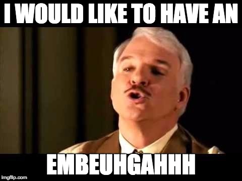 I WOULD LIKE TO HAVE AN; EMBEUHGAHHH | image tagged in pink panther,hamburger | made w/ Imgflip meme maker