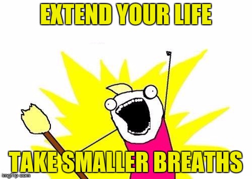X All The Y Meme | EXTEND YOUR LIFE TAKE SMALLER BREATHS | image tagged in memes,x all the y | made w/ Imgflip meme maker