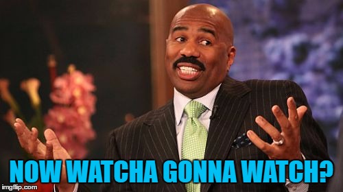 Steve Harvey Meme | NOW WATCHA GONNA WATCH? | image tagged in memes,steve harvey | made w/ Imgflip meme maker