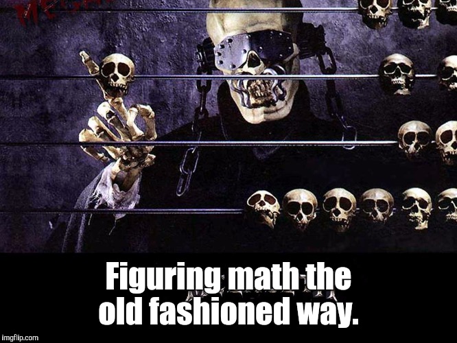 Megadeth | Figuring math the old fashioned way. | image tagged in megadeth | made w/ Imgflip meme maker