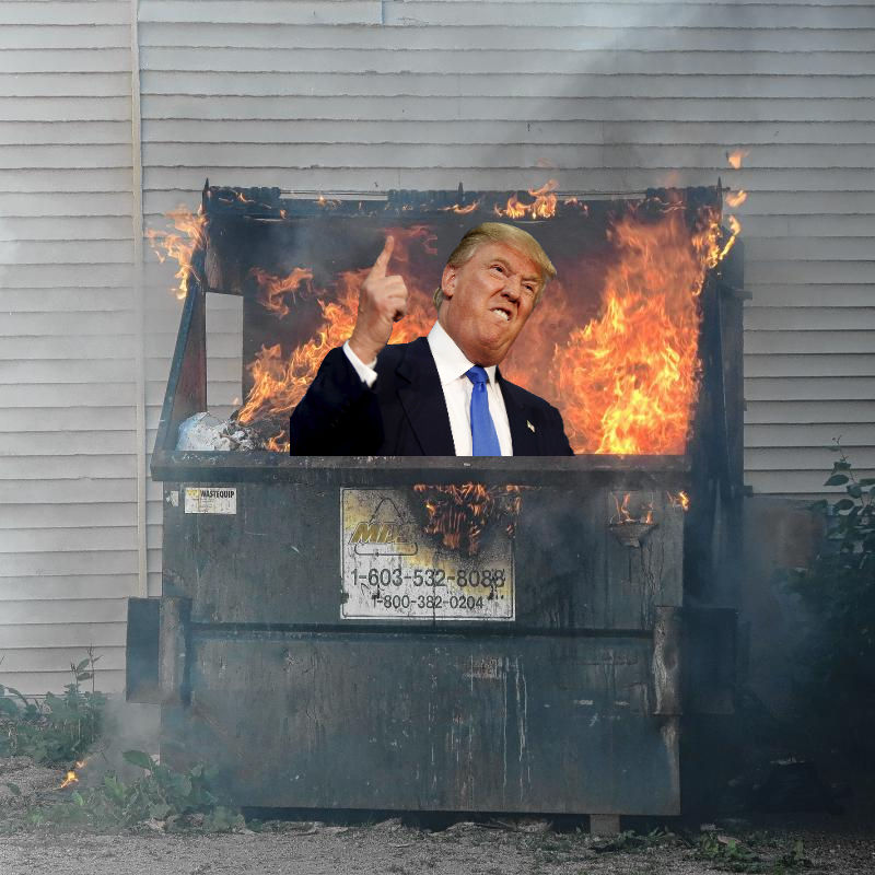 Trump Dumpster Fire Blank Meme Template