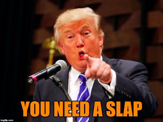 trump point | YOU NEED A SLAP | image tagged in trump point | made w/ Imgflip meme maker