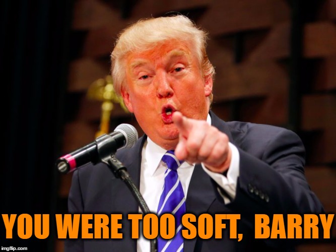 trump point | YOU WERE TOO SOFT,  BARRY | image tagged in trump point | made w/ Imgflip meme maker