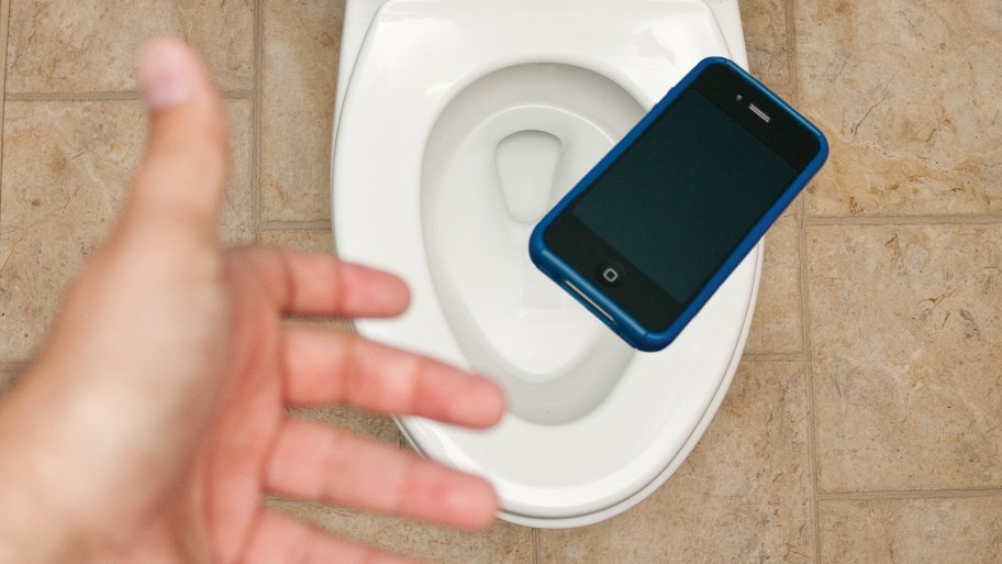High Quality Cellphone drop toilet Blank Meme Template