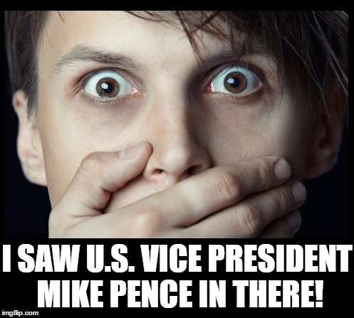 oh my | I SAW U.S. VICE PRESIDENT MIKE PENCE IN THERE! | image tagged in oh my | made w/ Imgflip meme maker