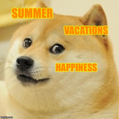 3 words to describe the summer vacation | SUMMER; VACATIONS; HAPPINESS | image tagged in memes,doge | made w/ Imgflip meme maker