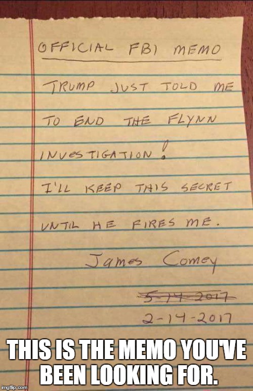 BREAKING NEWS: Comey Memo Released. | THIS IS THE MEMO YOU'VE BEEN LOOKING FOR. | image tagged in fbi director james comey,james comey,comey,comeyfired | made w/ Imgflip meme maker