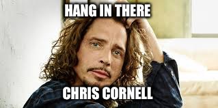 HANG IN THERE; CHRIS CORNELL | image tagged in hang in there chris cornell,chris cornell,soundgarden,funny,memes | made w/ Imgflip meme maker