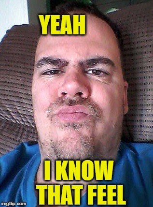 Scowl | YEAH I KNOW THAT FEEL | image tagged in scowl | made w/ Imgflip meme maker