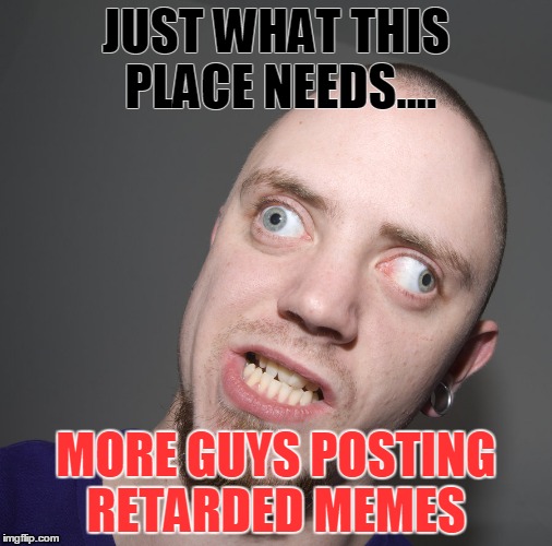 Retard Picture | JUST WHAT THIS PLACE NEEDS.... MORE GUYS POSTING RETARDED MEMES | image tagged in retard picture,Memes_Of_The_Dank | made w/ Imgflip meme maker
