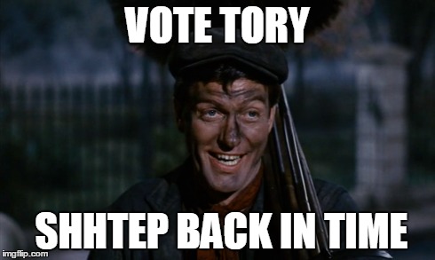 VOTE TORY; SHHTEP BACK IN TIME | image tagged in theresa may | made w/ Imgflip meme maker